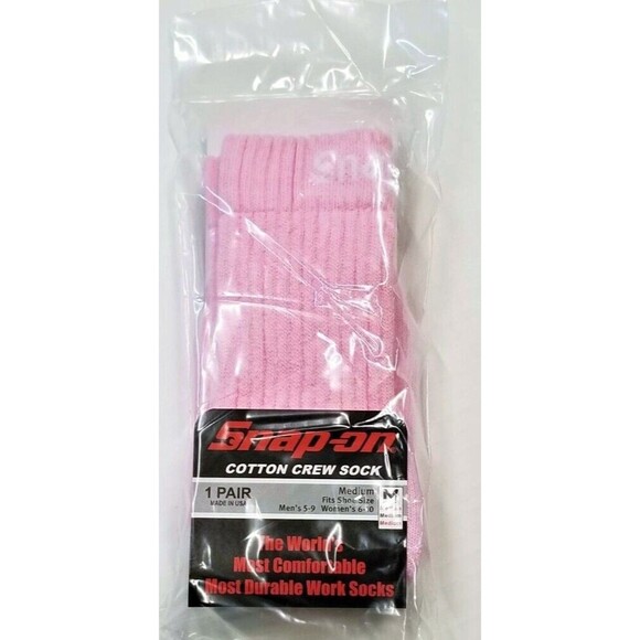 Women's Pink Snap On Tools CREW Socks Medium Made USA - Picture 1 of 2
